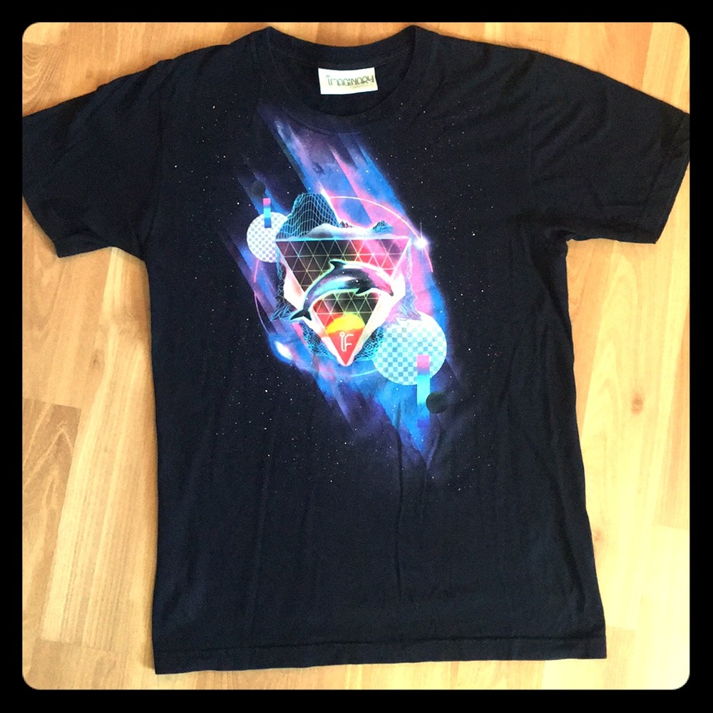 Cool Trippy Space Stars Dolphin Shirt.